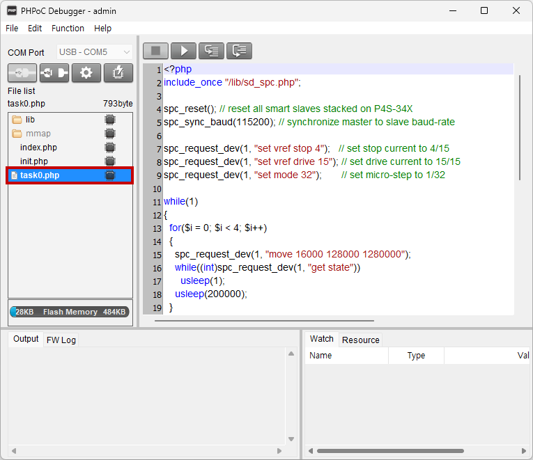 phpocdebugger programmable motor controller pes2405n