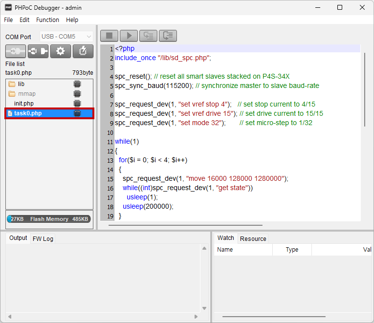 phpocdebugger programmable motor controller pes2405n